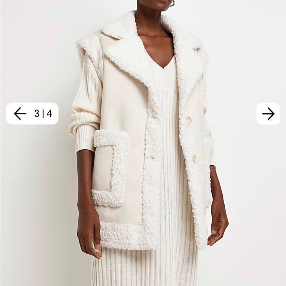 Beige faux shearling gilet (aka vest) - Picture 1 of 6